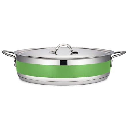 Bon Chef Country French 2 Pot W/Cover 14 3/4" Dia X 3 3/8" H  9 Qt - Lime 71032-CF2-L